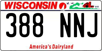 WI license plate 388NNJ