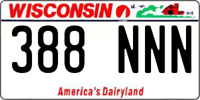 WI license plate 388NNN