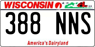 WI license plate 388NNS