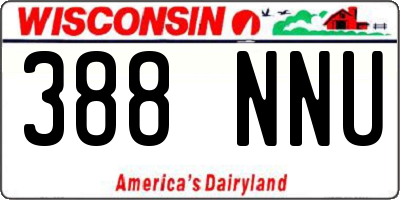 WI license plate 388NNU