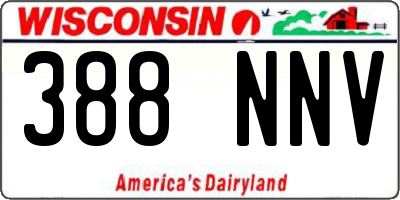 WI license plate 388NNV