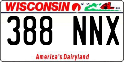 WI license plate 388NNX