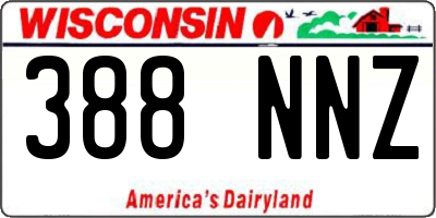 WI license plate 388NNZ