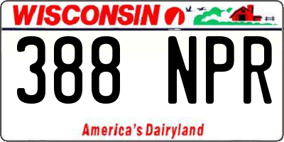 WI license plate 388NPR