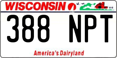 WI license plate 388NPT