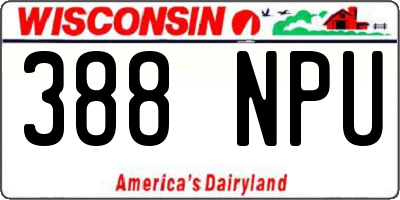 WI license plate 388NPU