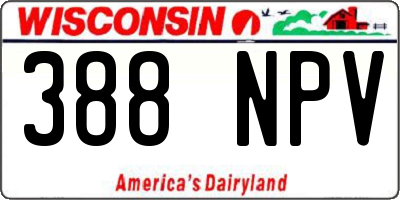 WI license plate 388NPV