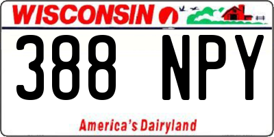WI license plate 388NPY