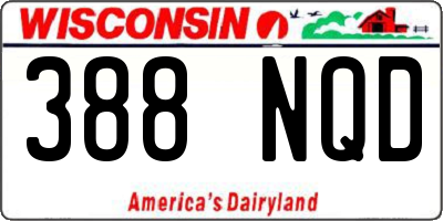 WI license plate 388NQD