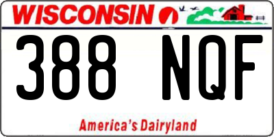 WI license plate 388NQF