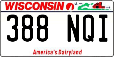 WI license plate 388NQI