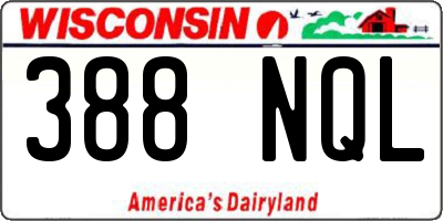 WI license plate 388NQL