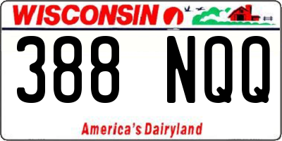 WI license plate 388NQQ