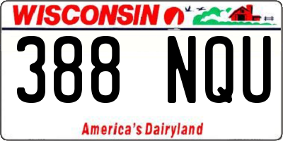 WI license plate 388NQU