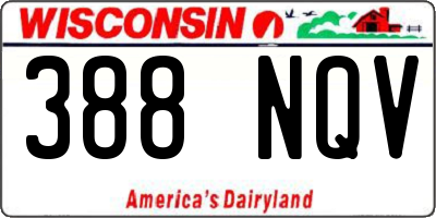 WI license plate 388NQV