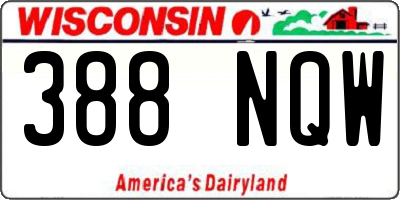 WI license plate 388NQW
