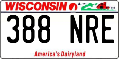 WI license plate 388NRE