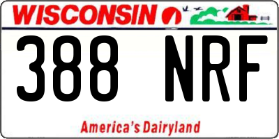 WI license plate 388NRF