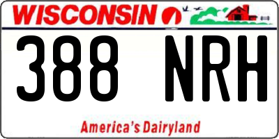 WI license plate 388NRH