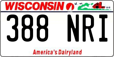 WI license plate 388NRI