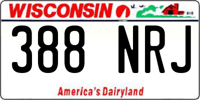 WI license plate 388NRJ