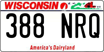 WI license plate 388NRQ