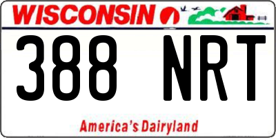 WI license plate 388NRT