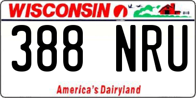 WI license plate 388NRU