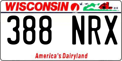 WI license plate 388NRX