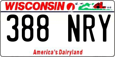 WI license plate 388NRY