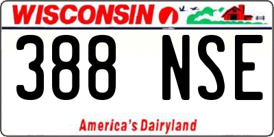 WI license plate 388NSE
