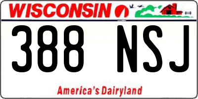 WI license plate 388NSJ