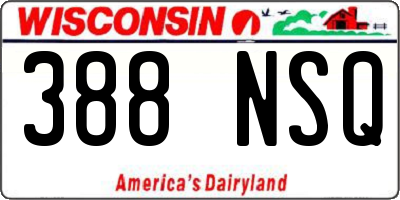 WI license plate 388NSQ