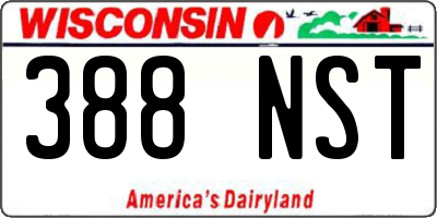WI license plate 388NST
