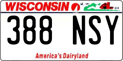 WI license plate 388NSY