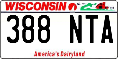 WI license plate 388NTA
