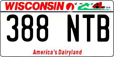 WI license plate 388NTB
