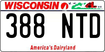 WI license plate 388NTD
