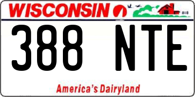 WI license plate 388NTE
