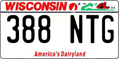 WI license plate 388NTG
