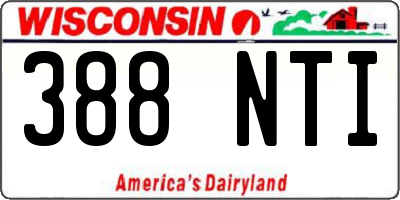 WI license plate 388NTI
