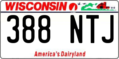 WI license plate 388NTJ
