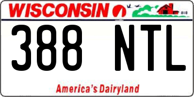 WI license plate 388NTL