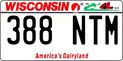 WI license plate 388NTM