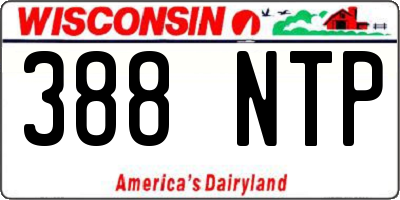 WI license plate 388NTP