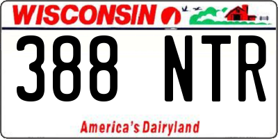 WI license plate 388NTR