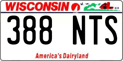WI license plate 388NTS