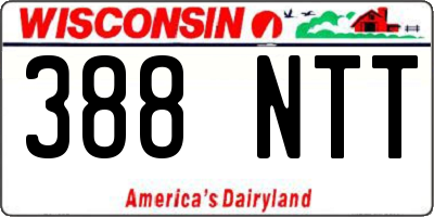 WI license plate 388NTT