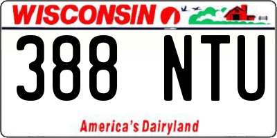 WI license plate 388NTU