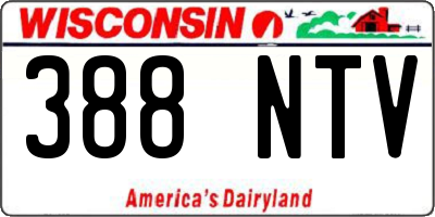 WI license plate 388NTV